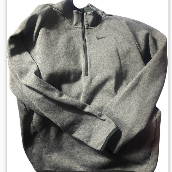 Nike Therma-FIT Training Men's Small 1/4 Zip Charcoal Heather LS Top - Picture 3 of 10